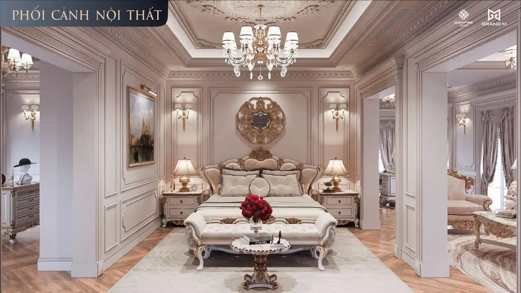 Phòng ngủ biệt thự Noble Palace Tây Hồ